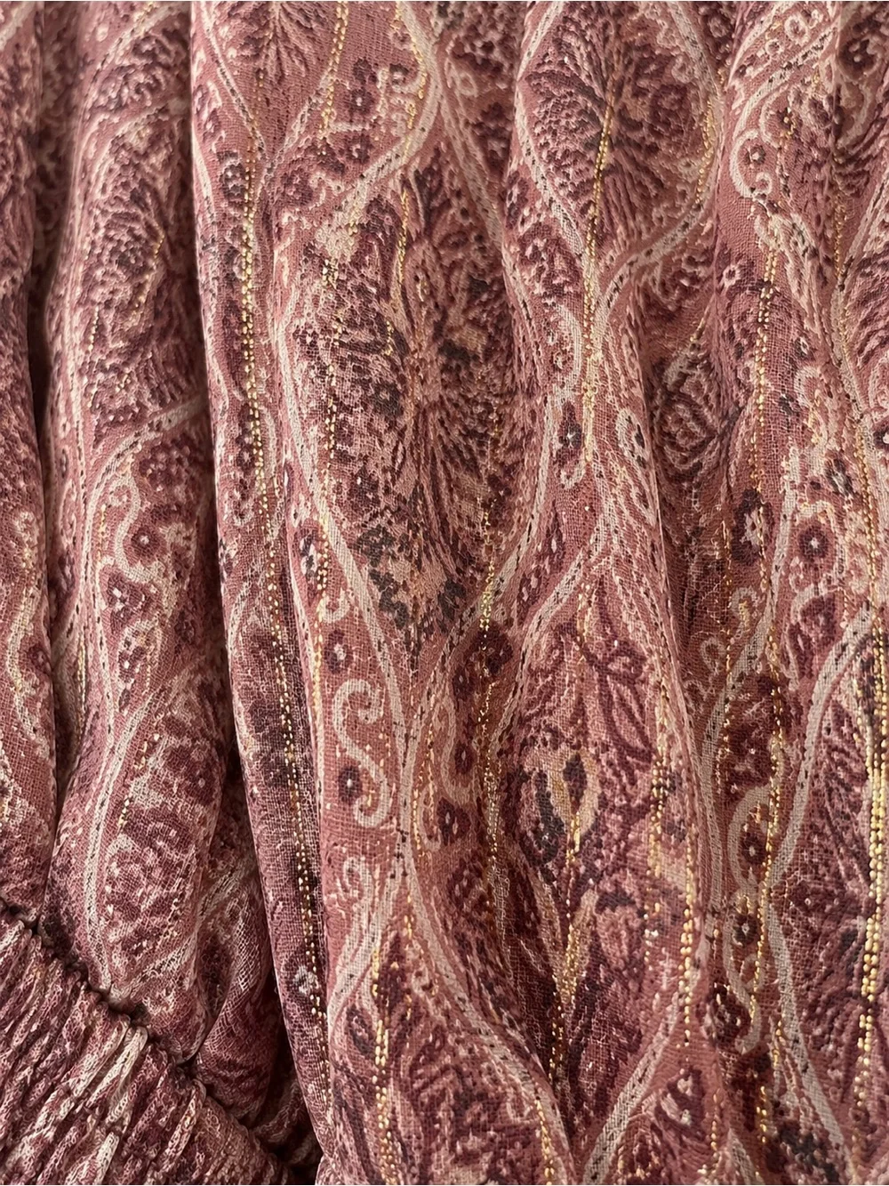 Moon River Anthropologie Dusty Rose Boho Prairie Cottagecore Tiered Maxi Dress S - Picture 4 of 6